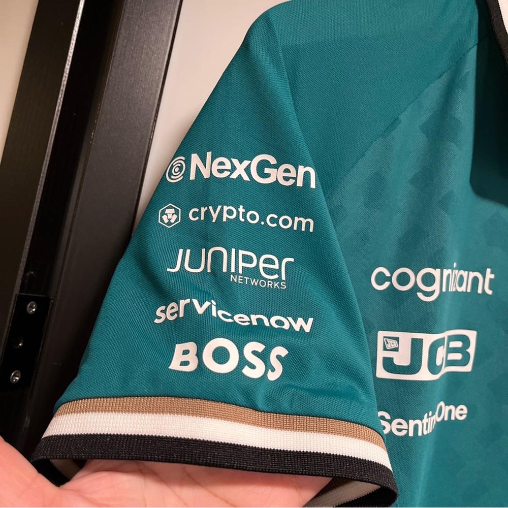 HUGO BOSS ASTON MARTIN Racing Formula F1 Team Shirt Men's Size Medium - Picture 6 of 9